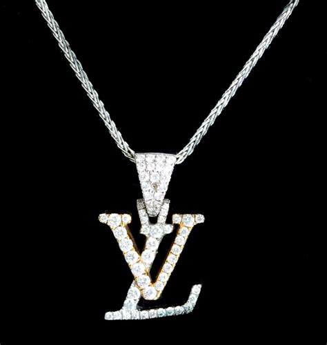 white gold louis vuitton necklace|14k Louis Vuitton necklace.